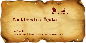 Martinovics Ágota névjegykártya